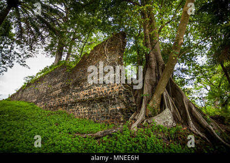 Bunce Island, Sierra Leone - June 02, 2013: West Africa, Bunce Island was a British slave trading post in the 18th century. From its shores, tens of t Stock Photo