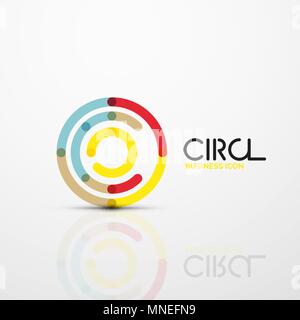 Abstract swirl lines symbol, circle logo icon. Abstract swirl lines symbol, circle logo icon. Vector minimal linear style design Stock Vector