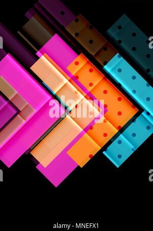 Colorful triangles and arrows on dark background. Colorful triangles and arrows on dark background. Vector illustration Stock Vector