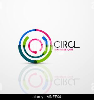 Abstract swirl lines symbol, circle logo icon. Abstract swirl lines symbol, circle logo icon. Vector minimal linear style design Stock Vector