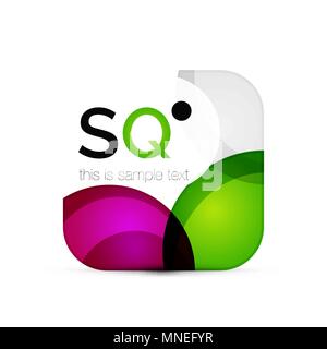 Vector square geometric abstract business emblem. Vector square geometric abstract business emblem. Icon created with color circles Stock Vector
