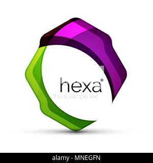 Clean professional hexagon shape business emblem. Clean professional hexagon shape business emblem. Vector techno futuristic icon Stock Vector