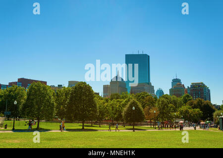 Boston, Massachusetts, USA - September 12, 2016: Boston Commons Park in Boston, Masschusetts. Stock Photo