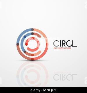Abstract swirl lines symbol, circle logo icon. Abstract swirl lines symbol, circle logo icon. Vector minimal linear style design Stock Vector