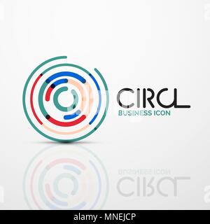 Abstract swirl lines symbol, circle logo icon. Abstract swirl lines symbol, circle logo icon. Vector minimal linear style design Stock Vector