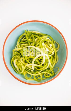 A bowl of courgette pasta Stock Photo