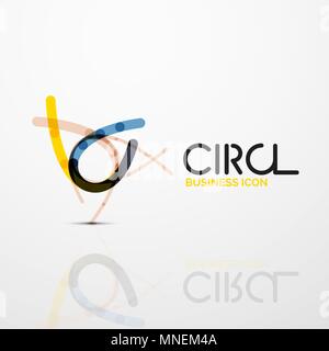 Abstract swirl lines symbol, circle logo icon. Abstract swirl lines symbol, circle logo icon. Vector minimal linear style design Stock Vector