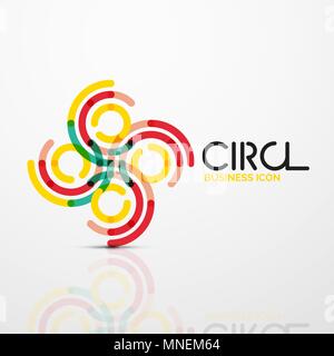 Abstract swirl lines symbol, circle logo icon. Abstract swirl lines symbol, circle logo icon. Vector minimal linear style design Stock Vector