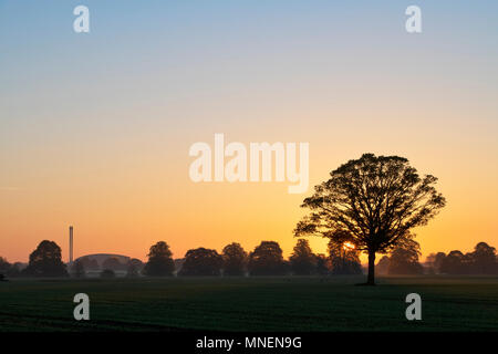 Sunrise over Ardley Energy Recovery Facility.  Ardley Incinerator. Oxfordshire. UK Stock Photo