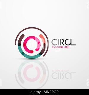 Abstract swirl lines symbol, circle logo icon. Abstract swirl lines symbol, circle logo icon. Vector minimal linear style design Stock Vector