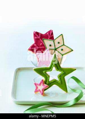 Various Christmas star biscuits Stock Photo