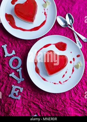 Two jelly love hearts Stock Photo