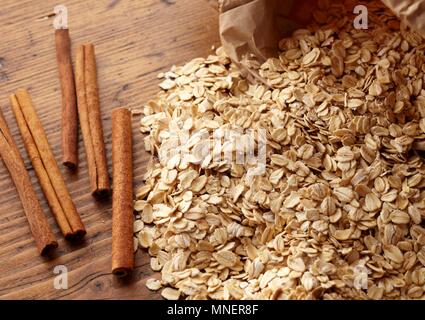 Cinnamon and Oats Stock Photo