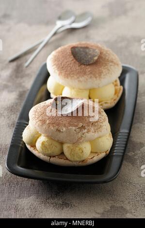 Giant macarons with a cream filling Stock Photo