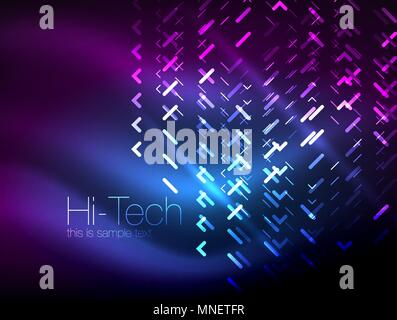 Futuristic neon lights on dark background, digital abstract techno backgrounds. Futuristic neon lights on dark background, digital abstract techno backgrounds. Glowing shiny lines template with sparkle effects Stock Vector