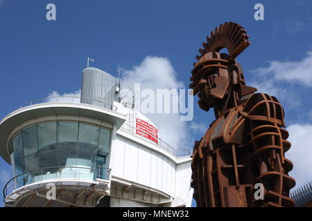 A statue of the Roman centurion Sentius Tectonicus at Segedunum fort in ...