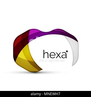 Clean professional hexagon shape business emblem. Clean professional hexagon shape business emblem. Vector techno futuristic icon Stock Vector