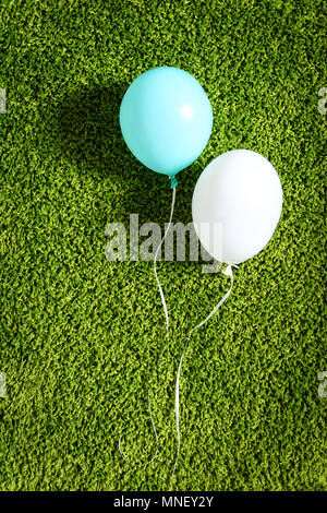 Blue and white air balloons Stock Photo