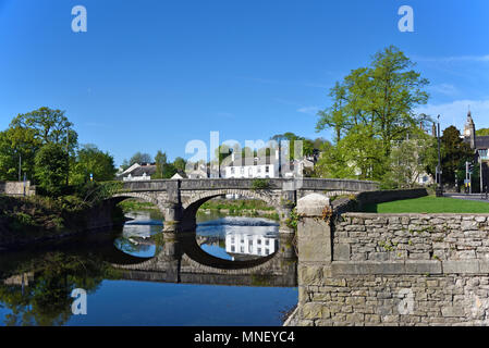 Miller Bridge and the River Kent. Kendal, Cumbria, England, United Kingdom, Europe. Stock Photo