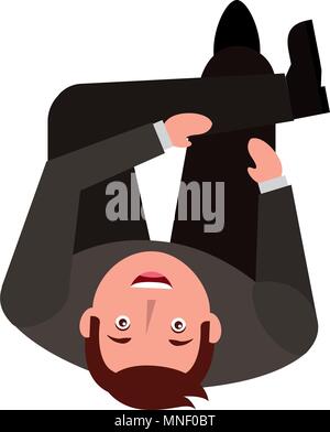 aerial view of man sitting with cross leg Stock Vector