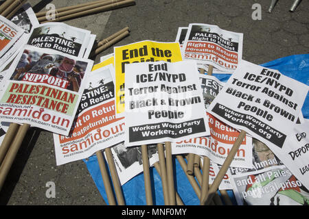 Annual May Day rally and March brings out union workers, immigrants, and others with voicing issues that need to be addressed in the USA. Stock Photo