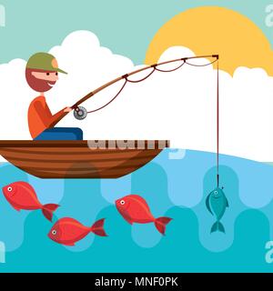 Fishing with money cartoon illustration Stock Vector by ©izakowski 61824637