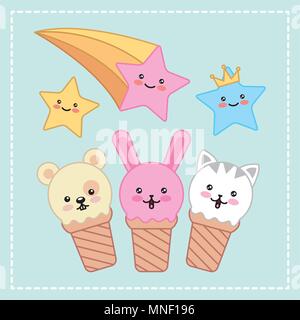 kawaii cartoon image Stock Vector