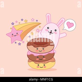 kawaii cartoon image Stock Vector