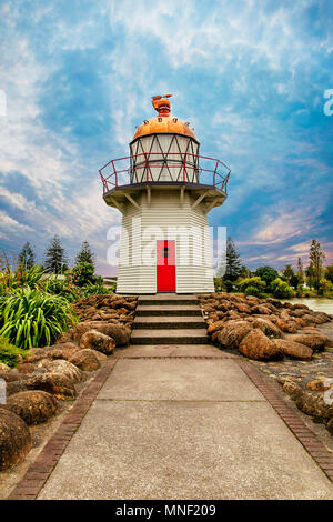 The small lighthouse in Wairoa New Zealand Stock Photo