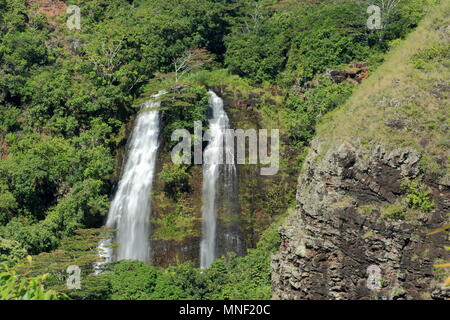 Opaekaa Falls Kauai Hawaii Stock Photo