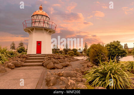 The small lighthouse in Wairoa New Zealand Stock Photo