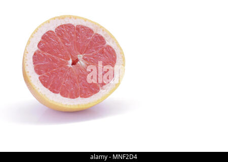Sliced pink grapefruit isolated on white background Stock Photo