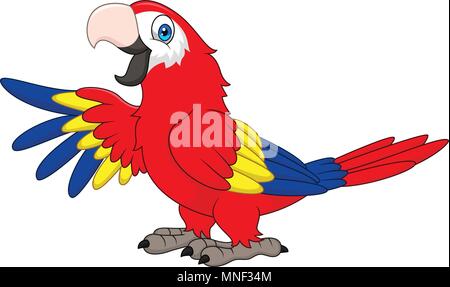 Cartoon funny macaw Stock Vector