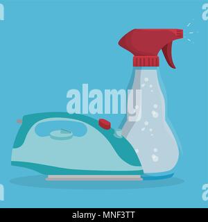iron clothes electric laundry service Stock Vector