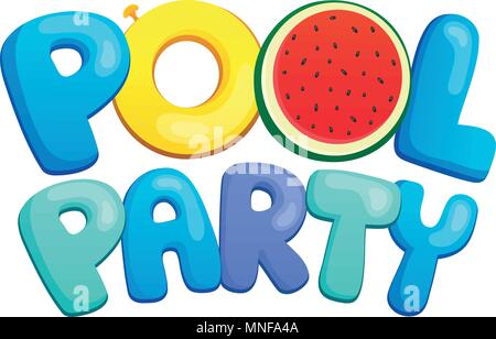 Pool party sign theme 1 - eps10 vector illustration. Stock Vector