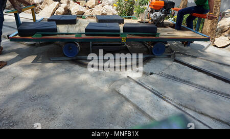 new bamboo train railway track in battambang in cambodia Stock Photo