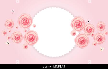 Romantic Love and Feelings Background Design with Frame for Your Text. Vector illustration Stock Vector