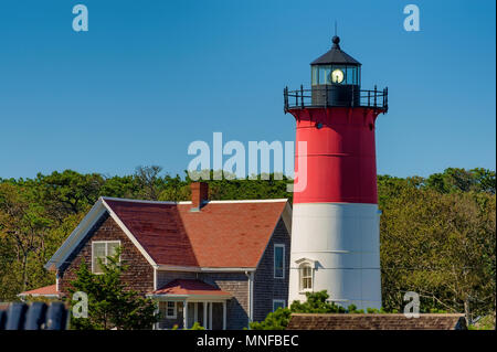 Eastham, Massachusetts,USA - September 13, 2016:  Nauset Light located on Cape Cod in Massachusetts built in 1877, originally one of two lighthouses i Stock Photo