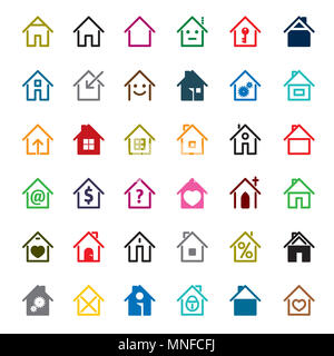 Set of color house and home icon. Vector Illustration. Symbol and icon. Stock Photo