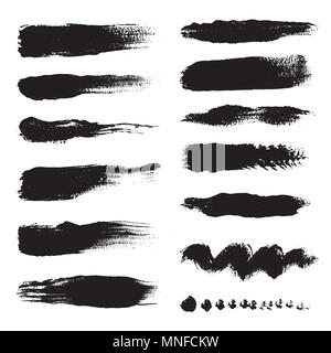 Set of black brushes. Vector Illustration and graphics collection Stock Photo