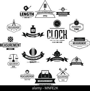 Measure precision logo icons set, simple style Stock Vector Image & Art ...