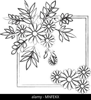 flower and leafs decorative square frame Stock Vector Image & Art - Alamy