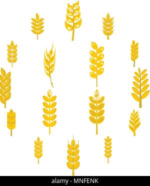 Ear corn icons set in flat style isolated vector illustration Stock ...