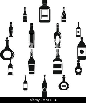 Bottle forms icons set, simple style Stock Vector