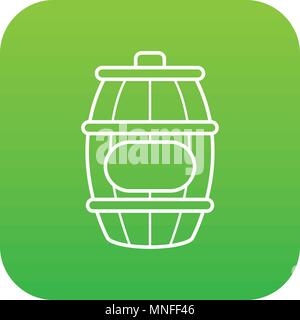 Honey barrel icon green vector Stock Vector