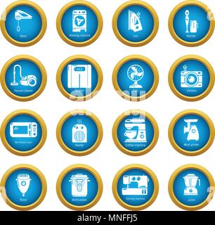 Domestic appliances icons set, simple style Stock Vector