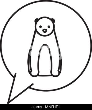 wikd polar bear in speech bubble Stock Vector