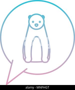 wikd polar bear in speech bubble Stock Vector