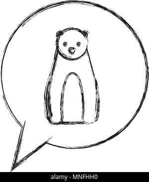 wikd polar bear in speech bubble Stock Vector