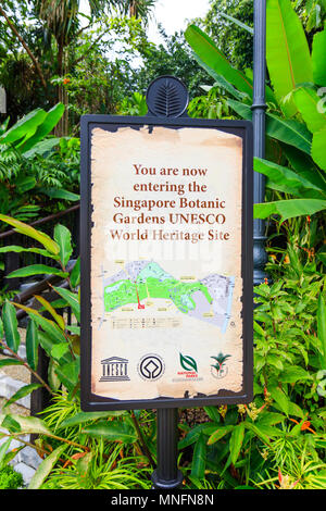 Singapore, August 12, 2017: Entrance of Singapore Botanic Gardens Stock Photo